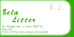 bela litter business card